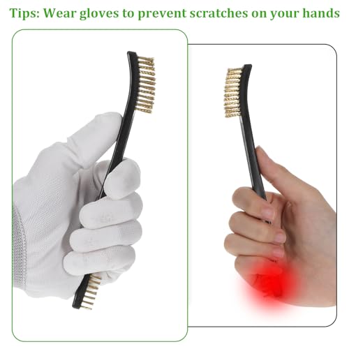 Drahtbürste Klein Set, 6 Stück Metallbürste Mini Edelstahl Stahlbürste Reinigungsbürsten Set für Reinigung Schmutz und Rost