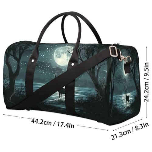 Travel Duffle Bag Deer Lake Foldable Travel Bags for Men Women, 17 Inch Gym Bag Workout Bag Carry on Weekender Overnight Bag for Gym Travel4