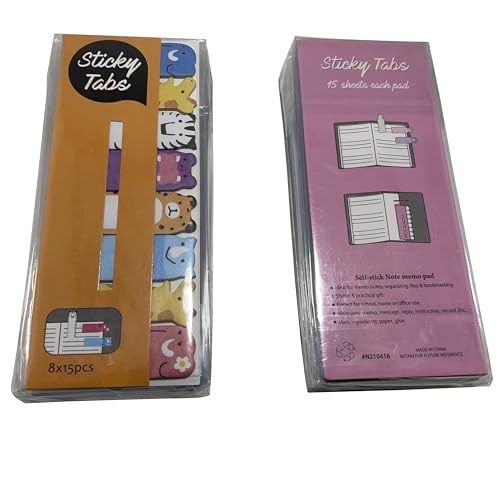 Generic CP240316-1/6/7/12/13/18/19/24 Cutepaper - Cute Paper Mini Lovely Bookmark Sticky Notes, Marine And Jungle Animal Design, Memo Pad,720Pages Colorful Darling Animal Group Marker Tabs thumb #7