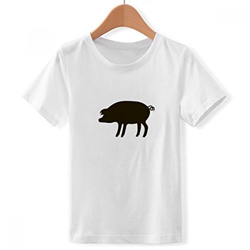 T-shirt cochon noir ras du cou pour garçon grand cherchant du confort