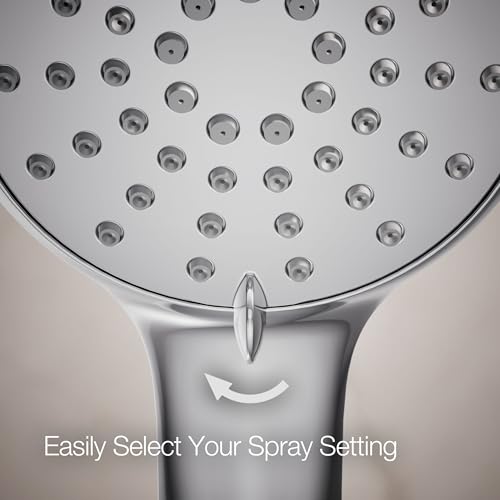 Regadera manual KOHLER Bellera de 3 funciones, caudal 1.75 GPM, cromo pulido, cobertura amplia, drenche intenso y chorro dirigido, ergonómica, fácil de limpiar, ahorro de agua, compatible con LEED miniatura 6