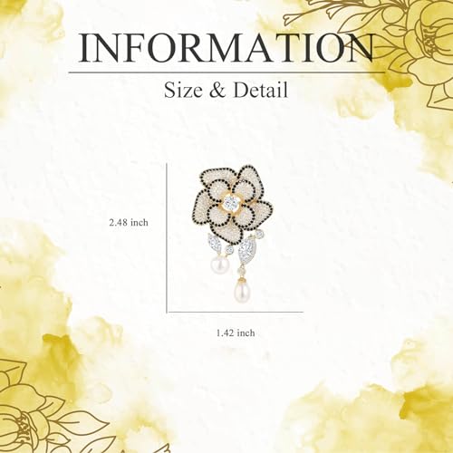 Image of Flower Brooch for Women Rhinestone Flower Brooch Pins Floral Brooches Jewelry Gift for Mom Wife