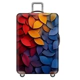 Funda para Maleta De Viaje De 18 A 32 Pulgadas,Fundas EláSticas Lavable para Maletas con Ruedas,Luggage Cover,Accesorios Personalizados para Maletas,Fundas para Equipaje (Hoja,M(22-24inch))