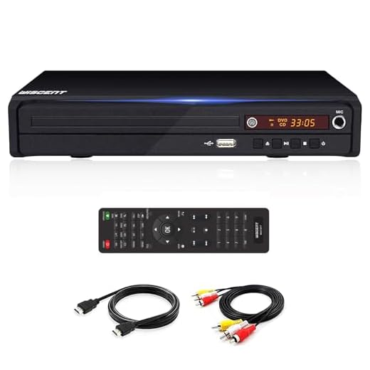 Lecteur DVD pour TV, DVD/CD / MP3 avec Prise USB, Sortie HDMI et AV (câble HDMI et AV Inclus), télécommande (sans Blu-Ray)