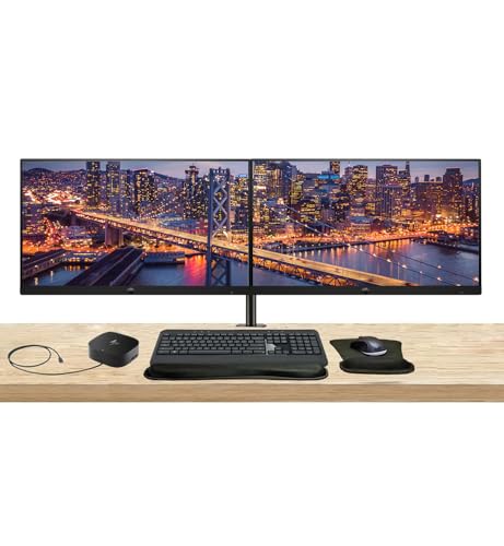 Image of HP Series 3 Pro 22-inch 322ph FHD 1080 LCD 2-Pack Monitor Bundled with Desk Mount Dual Stand, USB-C Multiport G5 Dock, MK540 Wireless Keyboard & Mouse, Gel Mouse & Wrist Pad