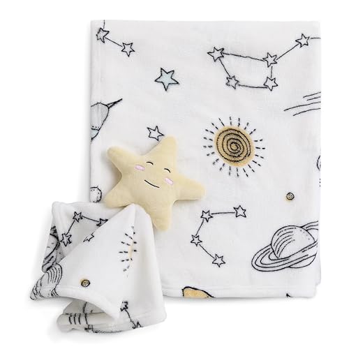 Image of Evolur Astro Nap 2 Piece Gift Set, Includes Blanket with Lovey, Warm and Cozy Baby Blanket, Machine Washable Nursery Bed Blanket, Soft and Charming Lovey