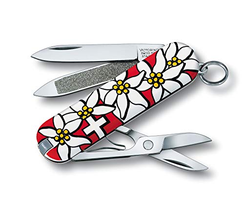 Victorinox Swiss Army Classic Pocket Knife, Red Edelweiss #1