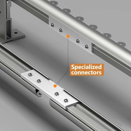 Tringle à rideau en aluminium robuste avec support mural pour salon et douche - 4