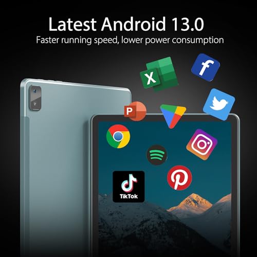 Image of Android 13 Tablet, 11 Inch, 6+8GB (Expanded) RAM 256GB ROM Tablets with Octa-Core Processor, 2K Full HD Display, 13MP+5MP Dual Camera, Bluetooth 5.0, 7500mAh Battery, 2.4G+5G WiFi, Dual SIM,GPS