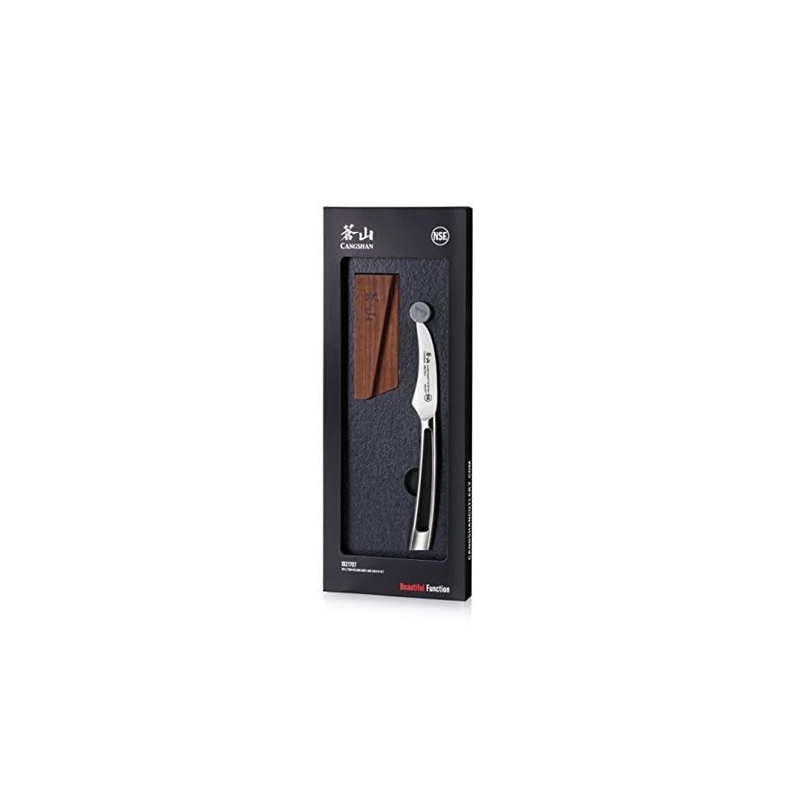 Cangshan TN1 Series 1021707 Swedish 14C28N Steel Forged 2.75-Inch Peeling Knife and Wood Sheath Set