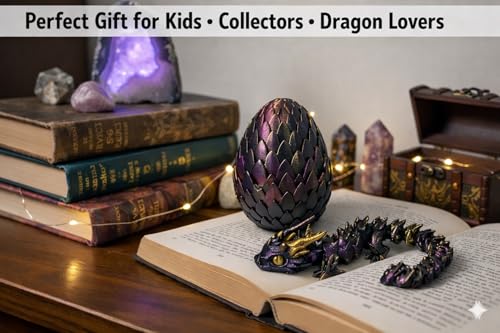 Image of PST 3D Printed Mystery Crystal Dragon Egg | Surprise Articulated Baby Dragon Inside | Fidget Toy & Fantasy Collectible | Unique Gift for Dragon Fans | Ages 8+ | Made in India