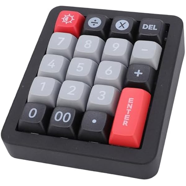 Cuifati Przewodowy Mechaniczny Podkładka Numer, Gorąco Zamykany Numpad z 12. Podświetleniem LED 12 RGB, 19 Programowalnych Klawiszy Klawiatury Numerycznej dla Komputera Laptopa (BLACK)