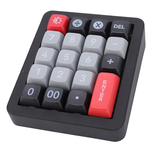 Bewinner Teclado Numérico USB Cableado, Teclado Mecánico Macro con una Mano, Luz de Fondo LED de 12 RGB, 19 Teclas de Bricolaje Multifunción de Key para Juegos de Oficina para Juegos de (Black)