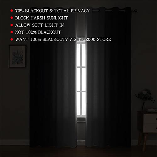 Image of G2000 Blackout Curtains & Drapes for Bedroom Living Room 95 Inches Long Grey and Greyish White Room Darkening Window Treatments Ombre Thermal Insulated Light Blocking Grommet Backdrop 2 Panels Set