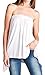 Loving People Women's Asymmetrical Hem Flared Loose Fit Strapless Tunic Shirt Tube Top