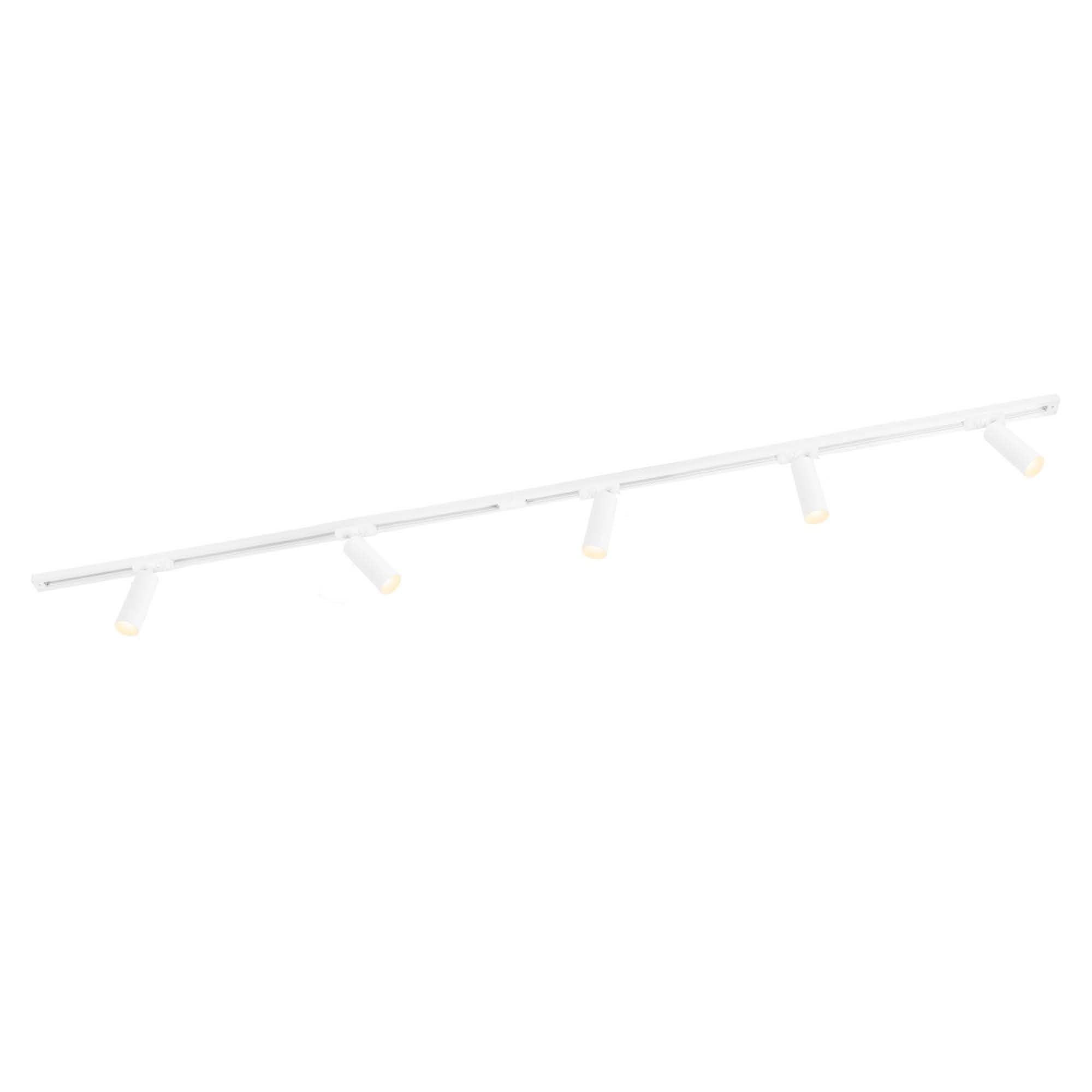 Ledvion systeme rail LED 2m monophase Blanc 5 spots sans ampoule GU10