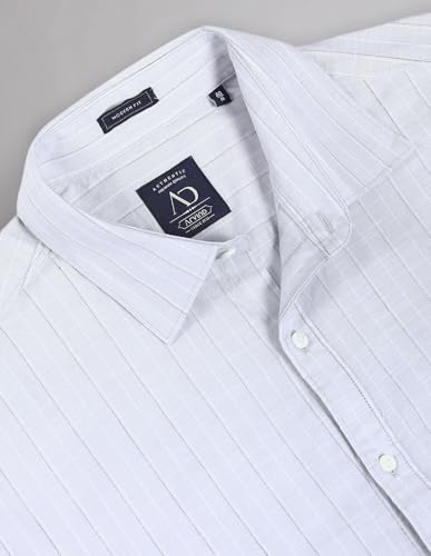 Image of AD by Arvind Vertical Stripe Pure Cotton Summer Shirt
