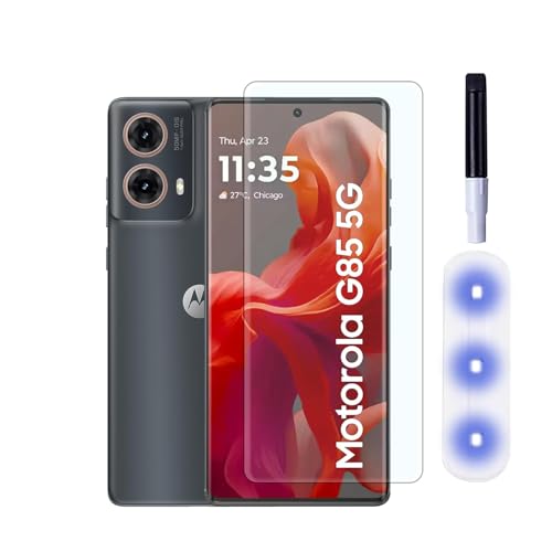 Image of UV Tempered Glass Screen Protector Compatible For MOTO G85 5G / Motorola G85 5G with Easy Self Installation Kit
