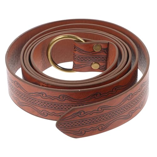 Medieval Viking Waist Belt Embossed Design Renaissance Style Adjustable Size Fashionable Accessory for Men for Cosplay and Reenactment