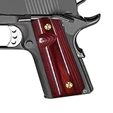 Cool Hand High Polished 1911 Wood Grips, Compact/Officer, Gun Screws Included, Mag Release, Ambi Safety Cut, Cherry Bomb