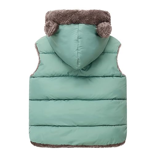 Boys Girls Cute Puffer Vest Zip up Fuzzy Fleece Thick Padded Hoodie Jacket with Bear Ears Toddler Kids Fall Winter Warm Coat2