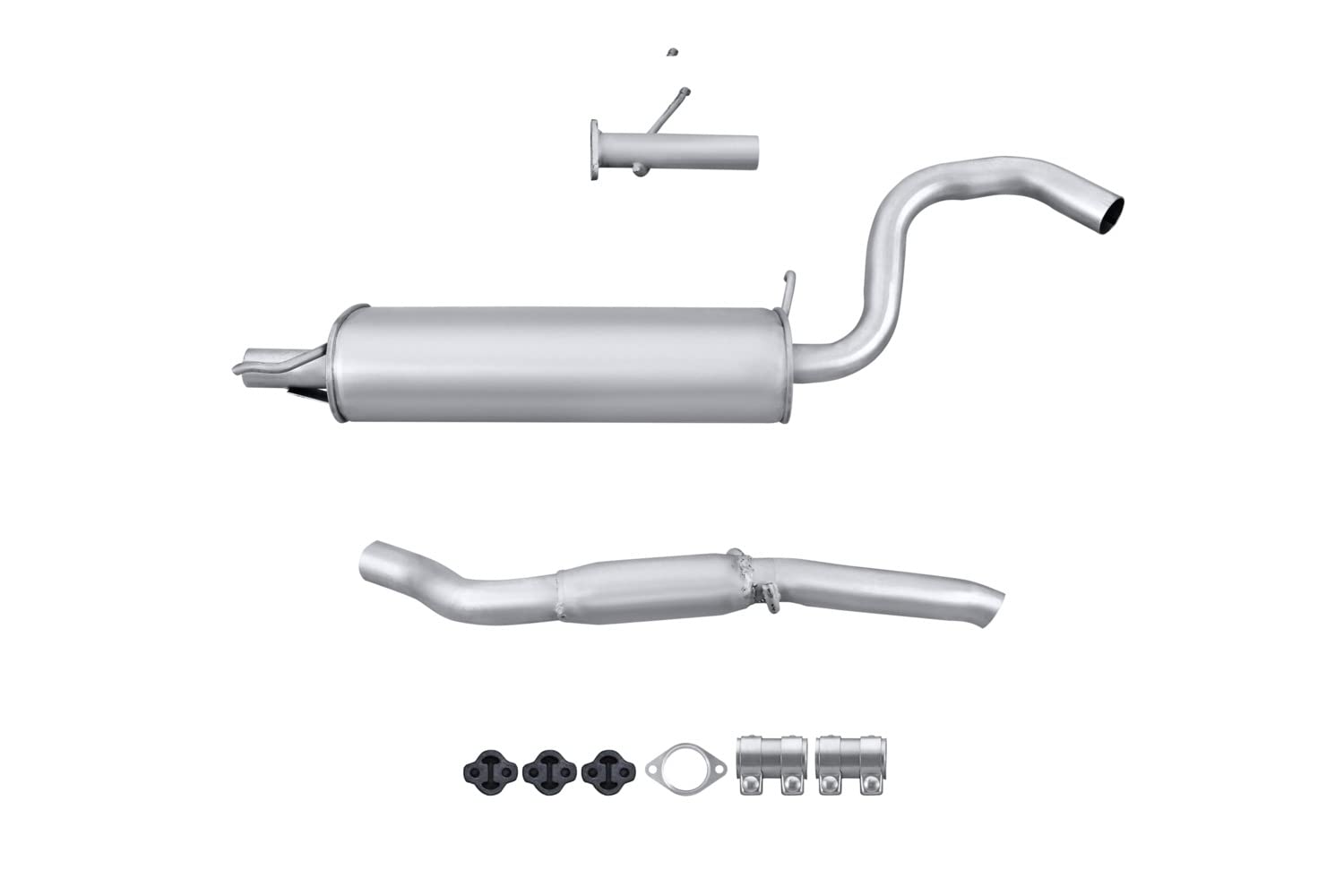 HELLA 8LD 366 035-561 Tłumik końcowy - Easy2Fit® Kit - z tyłu - trzyczęściowy - Komplet z elementami do montażu