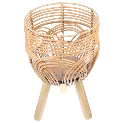 BESPORTBLE Cesta de Flores de bambú Cesta Colgante de Plantas Soportes para Plantas de Interior Falso bonsái Soporte para Plantas Interior contenedor de Maceta de bambú Soporte para macetas