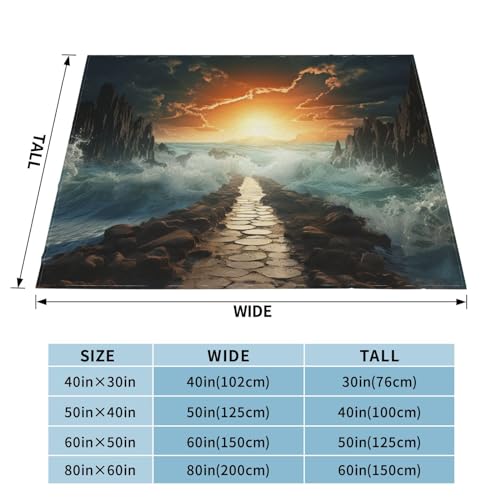 Couverture canape douillette motif ocean pour soiree cocooning