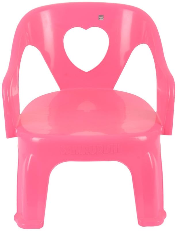 Highway Special Plastic Kids Chair Modern & Comfortable with Arm and Backrest for Study Play Chairs for Home, Dining Room_ Pink Color Pack of 1
