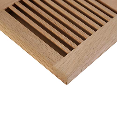 Welland 6 Inch X 12 Inch Red Oak Hardwood Vent Floor Register Self Rimming,Unfinished #TOP3