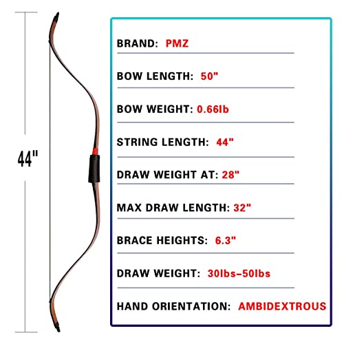 Pmz Archery 50" Korean Traditional Recurve Bow (50Lbs) #TOP1