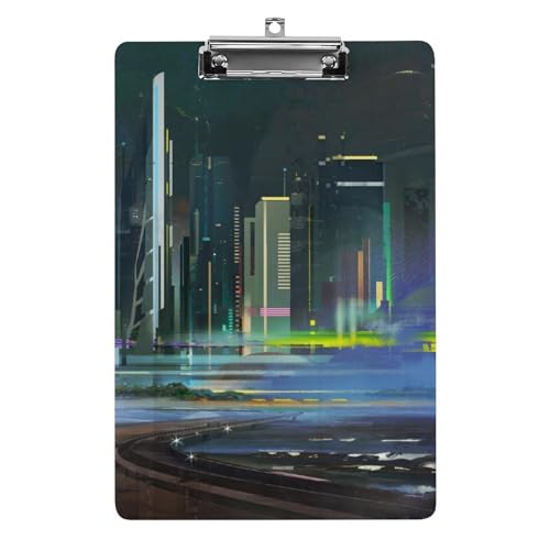 Porte document avec clip Nuit En Ville porte bloc A4 planchettes à pince pour bureau et école