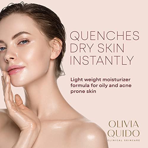 Olivia Quido Clinical Skincare Hydrating Gel (2.4 Oz) | Hydrating Face Moisturizer For Dry Skin, Oily Skin, Acne-Prone, & Sensitive Skin | Cool & Soothing Water-Based Gel Moisturizer For Men & Women #TOP5