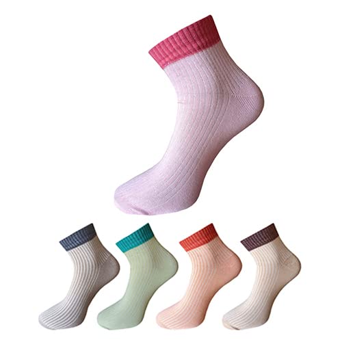 keva socks Ankle Women Cotton Plain Rib Linings, Pack of 5 Pairs (kv108) Free Size (Multicolor)-picture-17