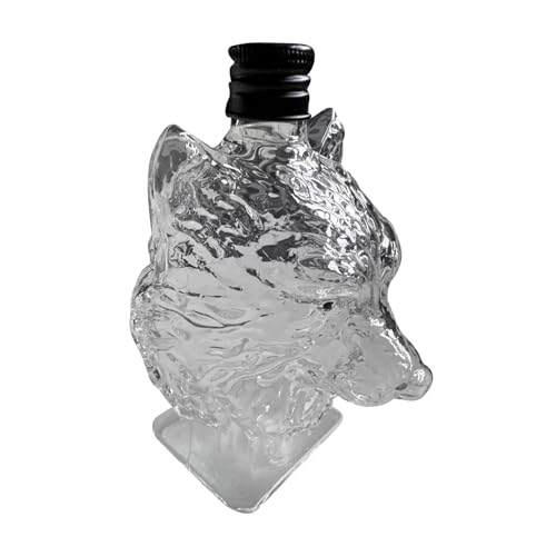 Botella de whisky de lobo – Copa de vino, escultura, lobo vintage, botella de cristal, botella rústica para bebidas, bar, hogar, cocina, oficina, celebración, recepción, salón, terraza, regalo