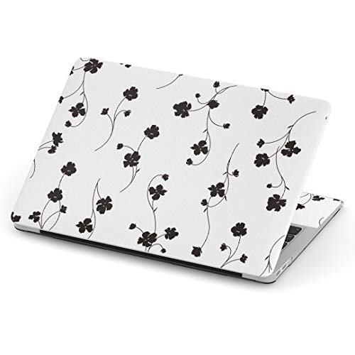 MacBook Air 13inch A1466 / A1369 専用スキンシール 2010~2017モデルまで対応 マックブック エア Mac Air 13インチ ノートブック フィルム ステッカー アクセサリー 保護 010744 花 フラワー 白 黒