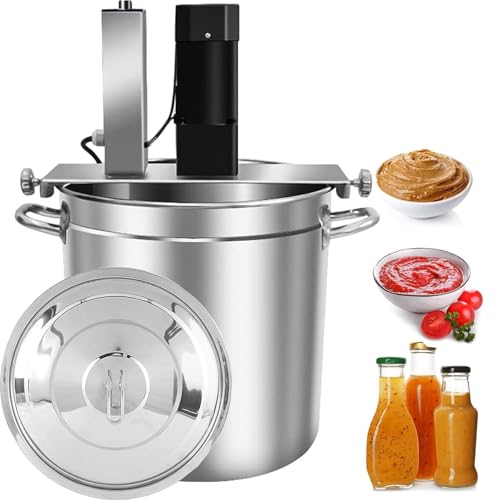 Olla de salsa automática con agitador, recipiente de acero inoxidable 304 compatible con todas las fuentes de calor, antiadherente para salsas gruesas, pasta de chile, base caliente olla 60L