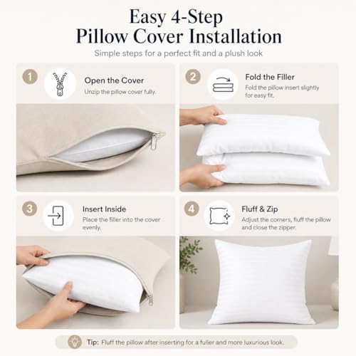 Image of Clasiko Microfiber Cushion Filler 24 x 24 Inches Set of 5 | Suitable for Sofa, Bed & Floor