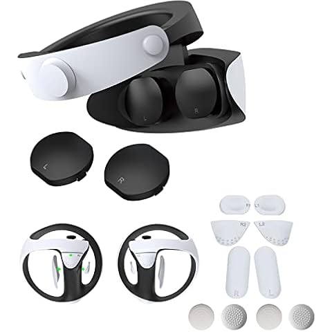 Growalleter Controller Non-Slip Silicone Pad for PSVR2 Gaming Headset,Lens Cover Protector for PSVR2 Headset & Anti-Slip Silicone Pad Button Protective Cover Cover