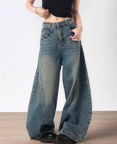 Baggy Jeans for Woman Men High Waisted Barrel Leg Jeans Trendy Boyfriend Denim Pants Vintage Streetwear Clothes2