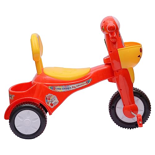 Image of Happy Birthday with EVA Wheels Kids /Baby Tricycle, Cycle for Kids, Tricycle for Kids for 1.5 to 5 Years, Baby Cycle and Under Seat Storage with Music & Lights (RED)