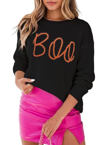 Image of LEMAFER Women 2026 Merry Christmas Round Neck Sequin Letters Sweater Casual Solid Slogan Long Sleeve Pullover Sweatshirt Tops