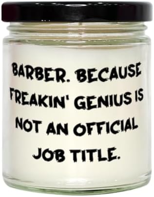 Cute Barber Gifts, Barber. Because Freakin', Sarcastic Birthday Scent Candle Gifts Idea For Coworkers, Barber Gifts From Friends, Barber supplies, Barber tools, Barber shop equipment, Barber scissors image 2