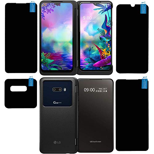 Image of FCS Polyethylene Terephthalate Anti Shock Armour Impossible Flexible Screen Protector Guard For Lg G8X Thinq | 4 Pc. Set | All Screens And Camera Protection, Full Coverage (Glossy) Transparent