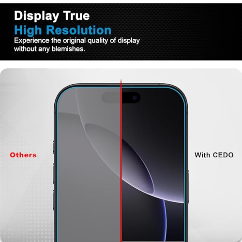 Image of CEDO Magic Box Tempered Glass for iPhone 16 Pro Max | Dust & Bublle Free Installation Screen Protector with auto Alignment Tool | HD Clear Quality Tempered Glass with Easy Installation Kit (Black)