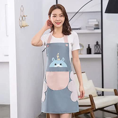 Niralasa Apron for Women Cute Deer Aprons With Pockets and Hand-Wiping Kitchen Apron Waterproof and Oil-proof Kitchen Accessories Items for Home Cooking Fits Men/Women Home Restaurant - Image 3