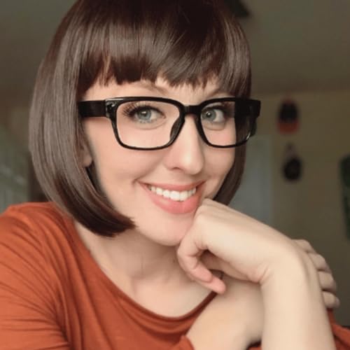 Allaura Brown Bob Wig Velma Wig And Glasses thumb #5