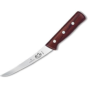 Victorinox 6″ Boning Knife, Curved Blade, Flexible, Maple Wood Handle 5.6616.15