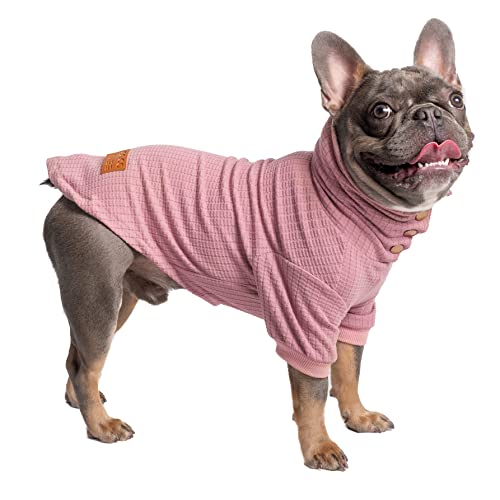 Small & Large Dog Sweaters - Fashionable Soft Breathable Stretchy Turtleneck Thermal Pullover for Dogs & Cats - Our Kitty & Puppy Outfits Will Keep Your Furry Friend So Comfy (Dusty Pink, Small)