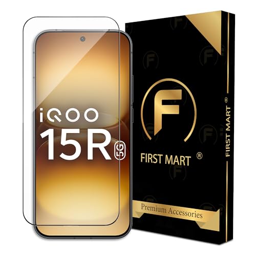 Image of FIRST MART Gorilla Tempered Glass Screen Protector For IQOO 15R 5G (6.59 Inch) With Edge-To-Edge Protector Coverage and Easy Installation Kit |Black
